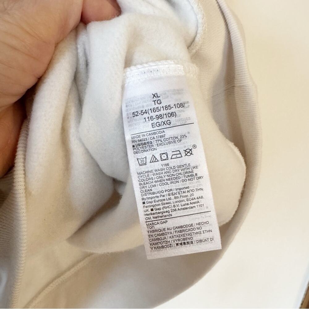 NWT Gap Blue Floral Logo Hoodie Oversized Sweatshirt Carls Stone Off White XL - Picture 9 of 9